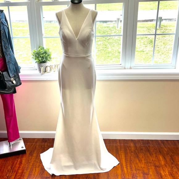 Anthropologie x BHLDN Jones V-neck Crepe Dress - Picture 7 of 16